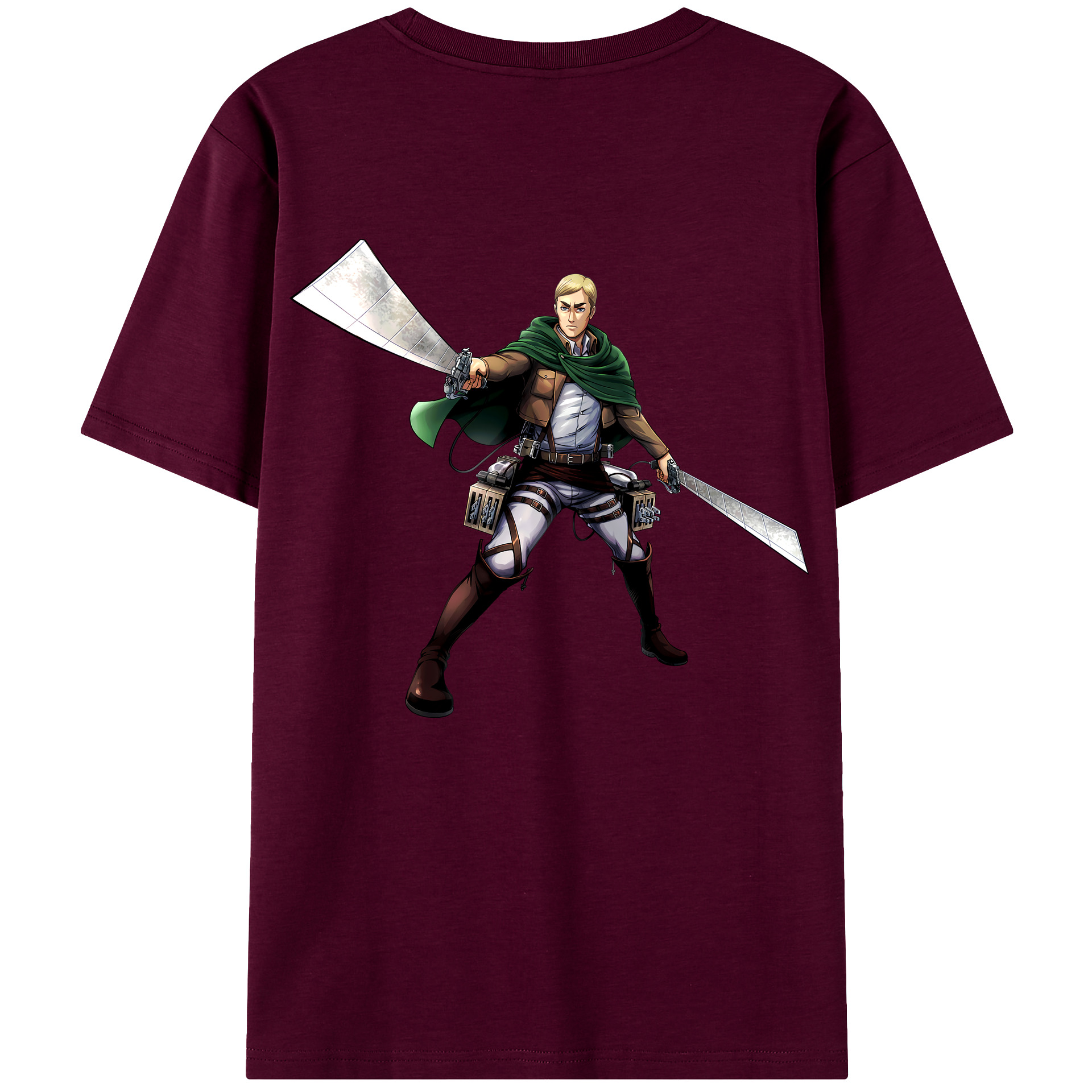 （画像用） 進撃の巨人 エルヴィン・スミス Attack on Titan Erwin Smith レディース半袖Tシャツ(バックプリント)